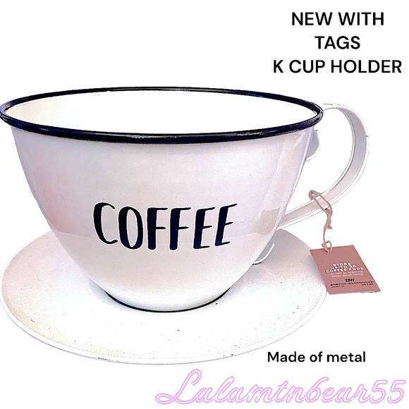 NEW WITH TAGS DECORATIVE K CUP/ACCESSORIES HOLDER-HOLDS 20 K CUPS-MADE OF METAL - Picture 1 of 10